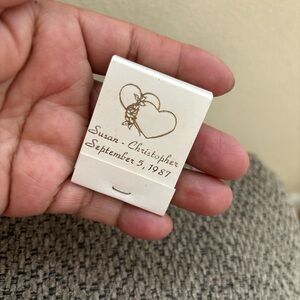 Set of 3 Vintage Wedding Matchboxes — 1987